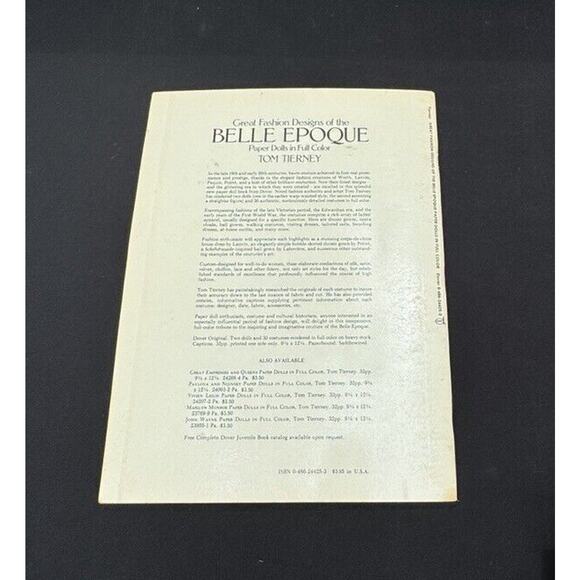 BELLE EPOQUE Costume Paper Dolls By Tom Tierney 1983 Original Vintage Uncut, NOS - Picture 5 of 6